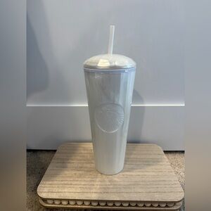 Starbucks Pearl White Tumbler with Straw